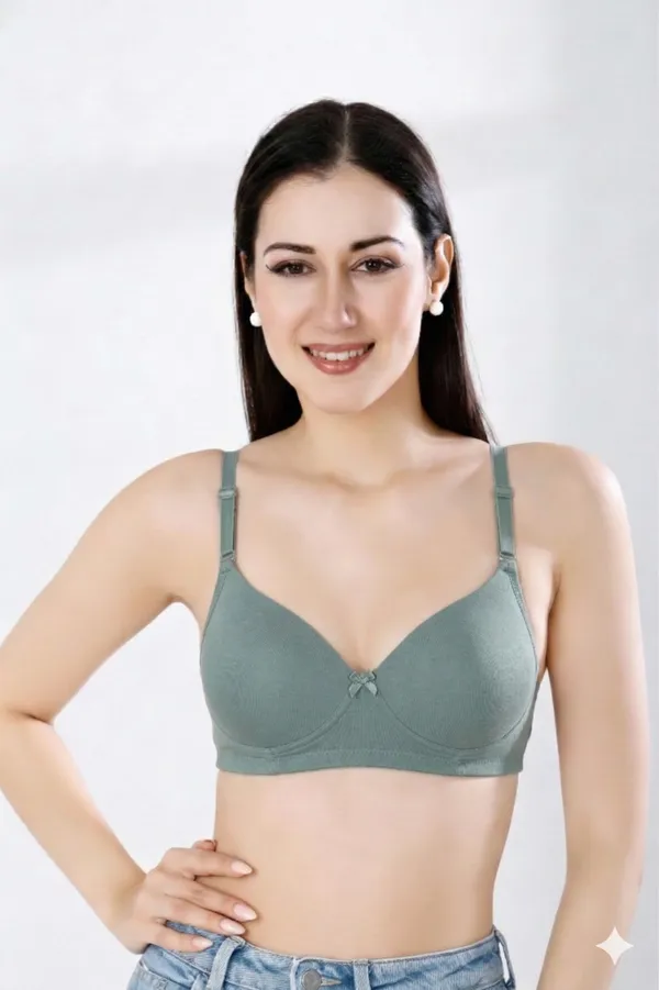 GREEN_Cotton_Lycra_Padded_Bra_For_Women