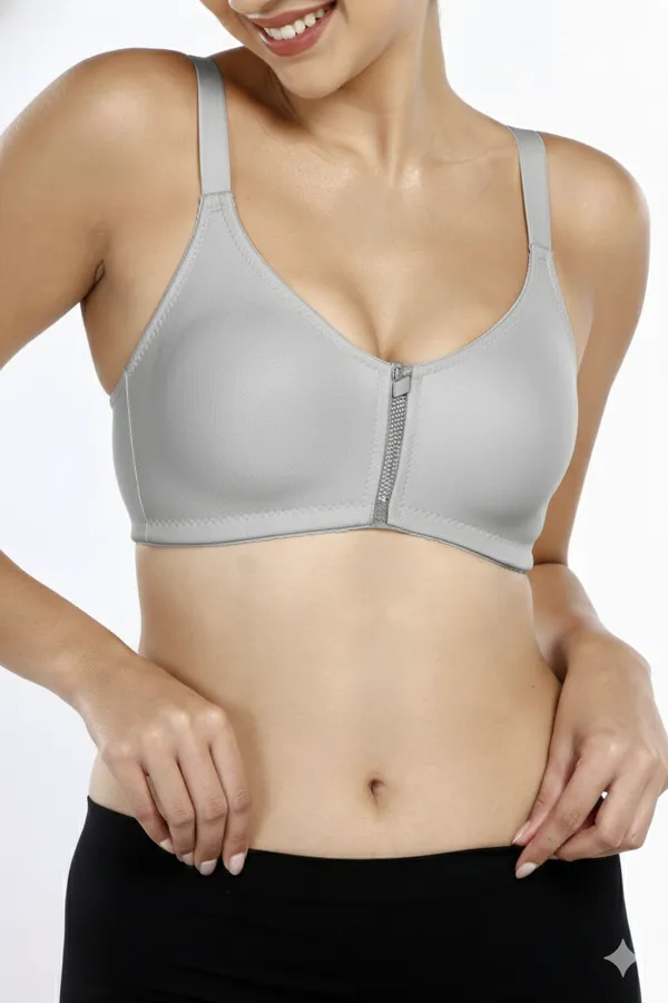 LT_GREY_Pc_Soft_Cotton_Full_Coverage_Non_Padded_Bra_For_Women