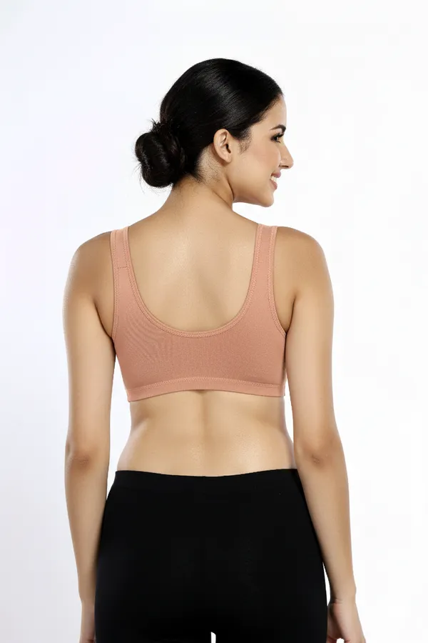 PEACH_Cotton_Lycra_Sports_Bra_For_Women