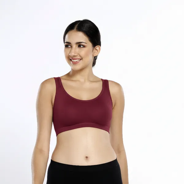 WINE_Cotton_Lycra_Sports_Bra_For_Women