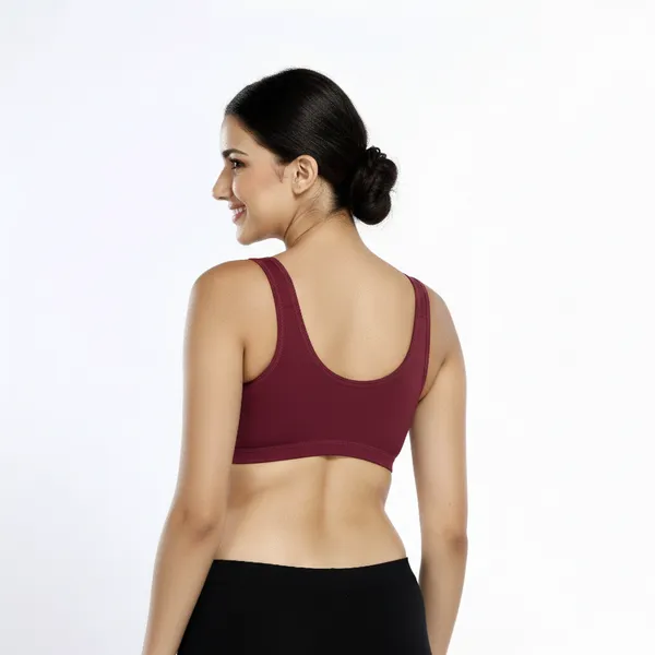WINE_Cotton_Lycra_Sports_Bra_For_Women