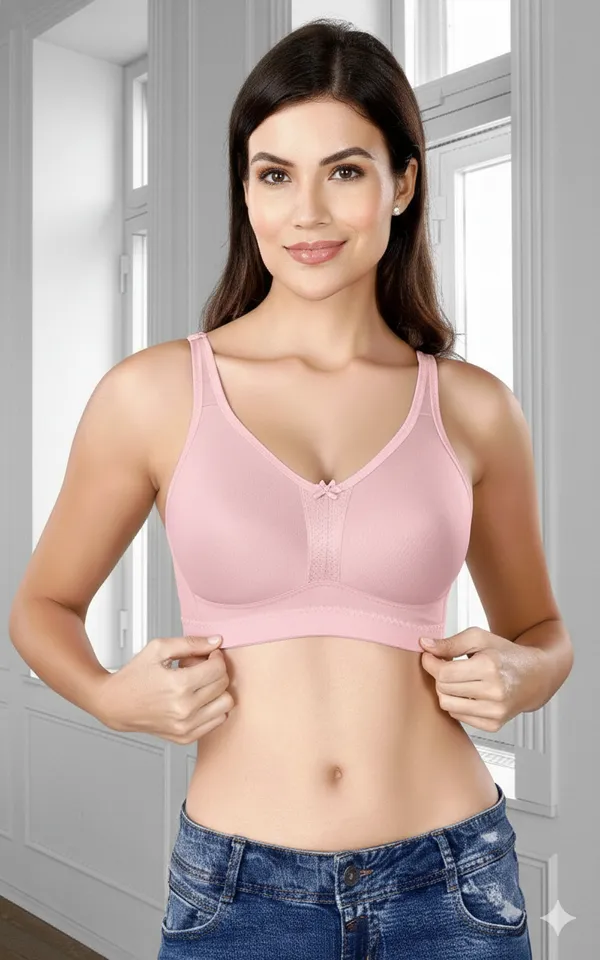 LT_PINK_Cotton_Lycra_Full_Coverage_Non_Padded_Bra_For_Women