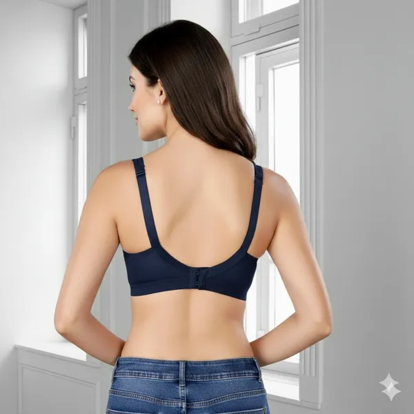 NAVY_Cotton_Lycra_Full_Coverage_Non_Padded_Bra_For_Women