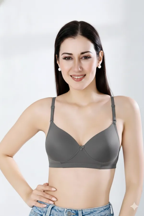 STEEL_GREY_Cotton_Lycra_Padded_Bra_For_Women