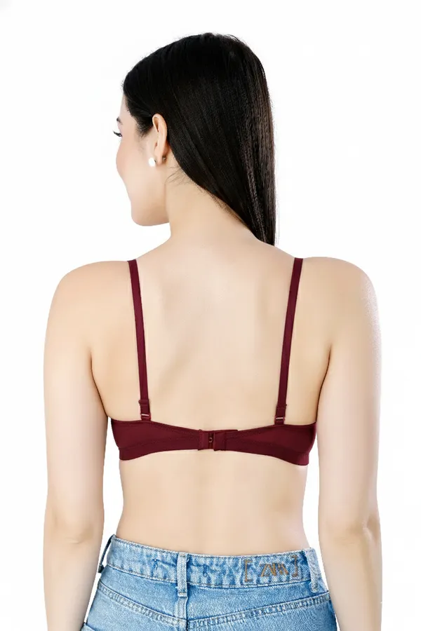 WINE_Cotton_Lycra_Padded_Bra_For_Women