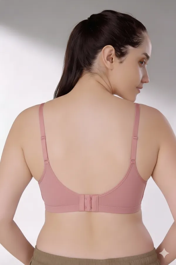 DUSTY_PINK_Pc_Soft_Cotton_Everyday_T_Shirt_Bra_For_Women