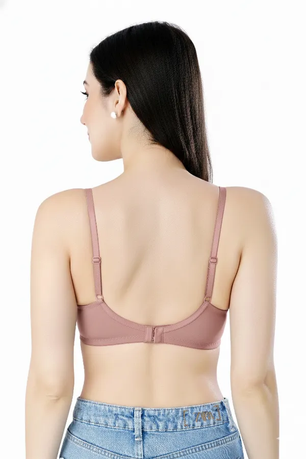 DUSTY_PINK_Pc_Soft_Cotton_Everyday_T_Shirt_Bra_For_Women