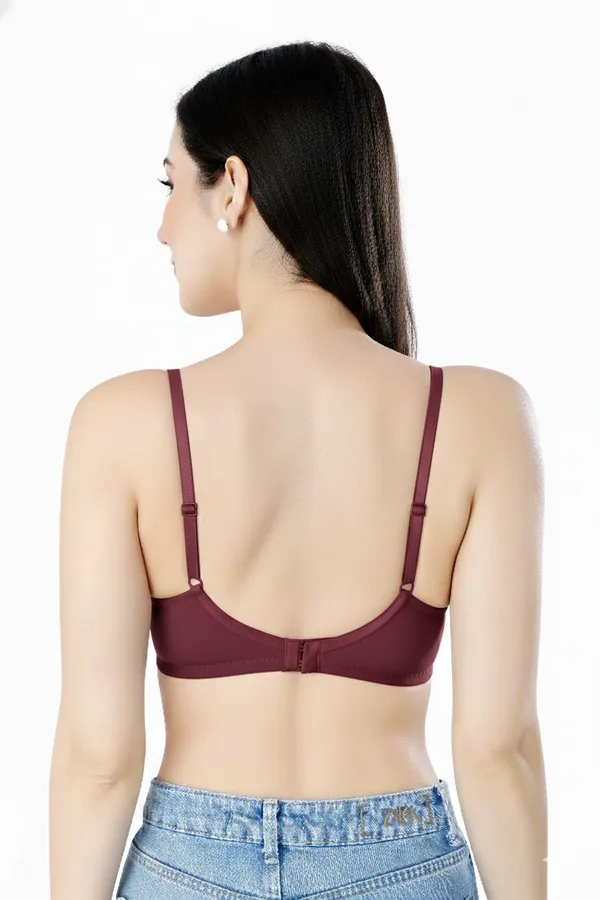 WINE_Pc_Soft_Cotton_Everyday_T_Shirt_Bra_For_Women