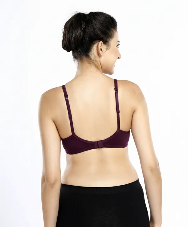 WINE_Cotton_Lycra_Side_Support_Bra_For_Women