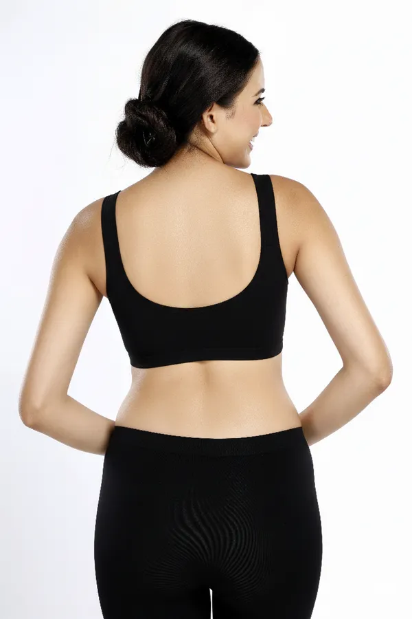 Maroon_And_Black_Cotton_Lycra_Side_Support_Bra_For_Women