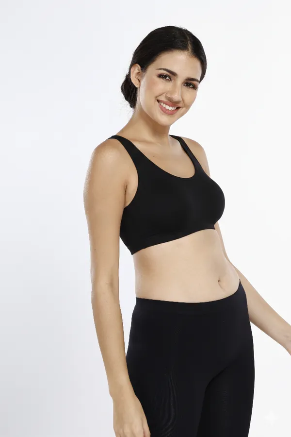 Maroon_And_Black_Cotton_Lycra_Side_Support_Bra_For_Women