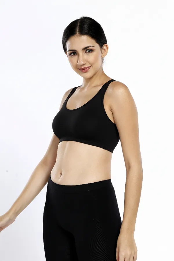 Maroon_And_Black_Cotton_Lycra_Side_Support_Bra_For_Women