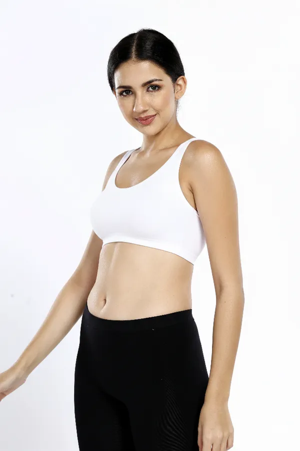 White_Cotton_Lycra_Sports_Bra_For_Women