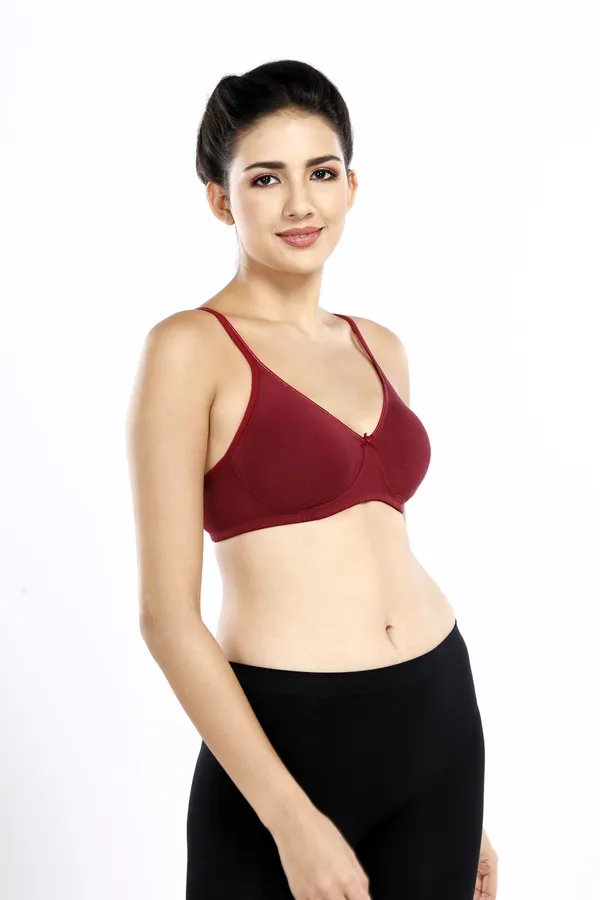 Maroon_And_Black_Cotton_Lycra_Side_Support_Bra_For_Women