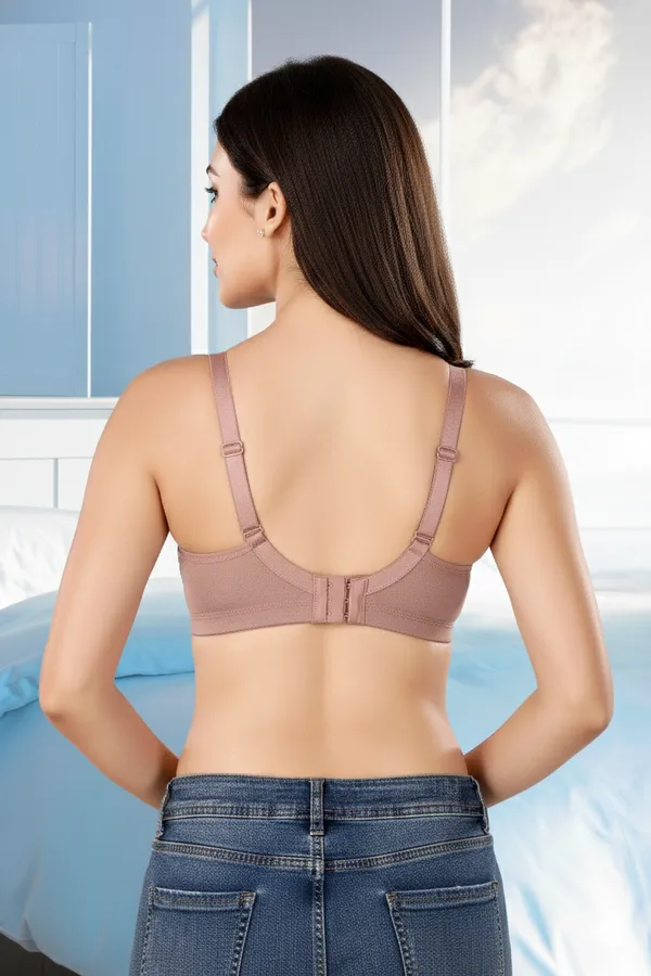 Beige_Pc_Soft_Cotton_Full_Coverage_Non_Padded_Bra_For_Women