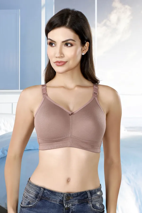 Beige_Pc_Soft_Cotton_Full_Coverage_Non_Padded_Bra_For_Women