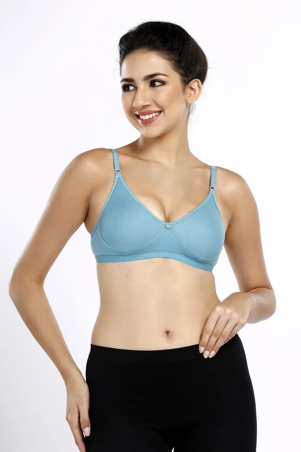 Blue_And_Navy_Blue_Pc_Soft_Cotton_Everyday_T_Shirt_Bra_For_Women