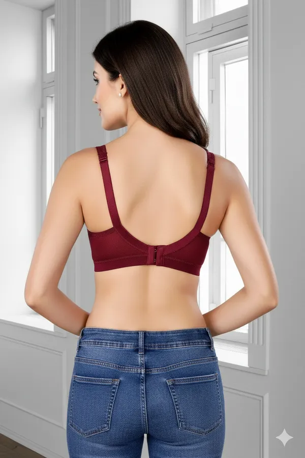 Maroon_Cotton_Lycra_Full_Coverage_Non_Padded_Bra_For_Women
