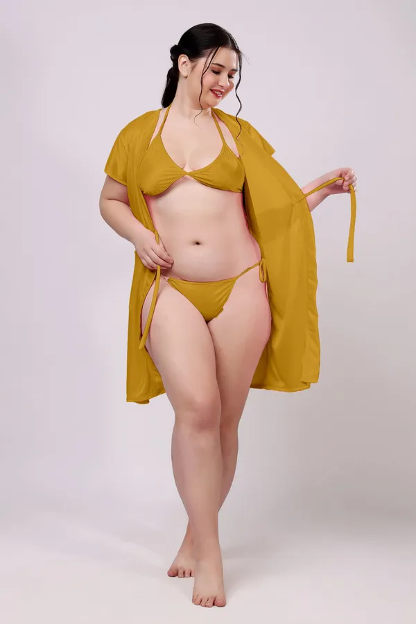 Yellow_Regular_Satin_Solid_Lingerie_Robe_Set_For_Women