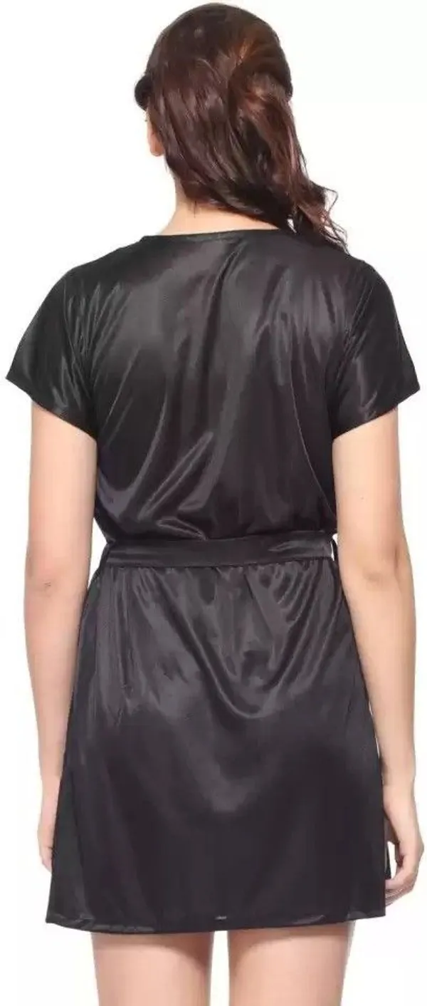 Black_Satin_Regular_Robe_And_Lingerie_Set_For_Women