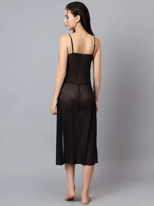 Black_Regular_Net_Self_Design_Sleepwear_Set_For_Women