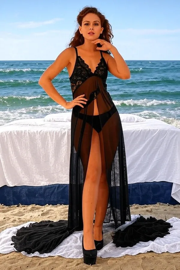Black_Net_Regular_Nightdress_For_Women