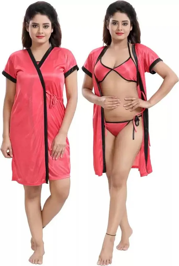 Pink_Cotton_Blend_Regular_Robe_And_Lingerie_Set_For_Women