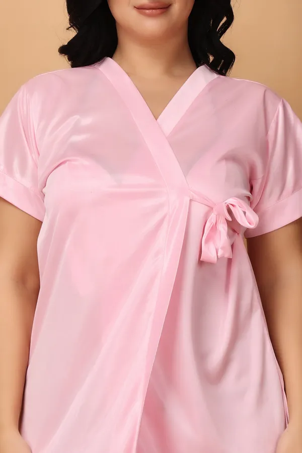 Pink_Satin_Regular_Nighty_Set_For_Women