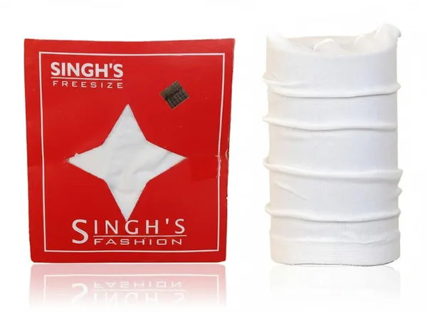 White_Single_Layer_Net_Highly_Elastic_Stocking_Net_Liner_Singh_Style_Head_Cap_For_Unisex