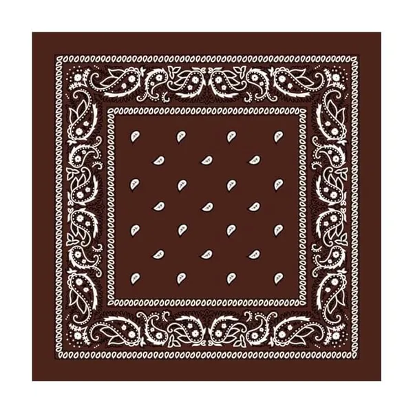 Brown_Cotton_Bandana/Head_Wrap/Wristband/Face_Cover/Handkerchief_For_Unisex