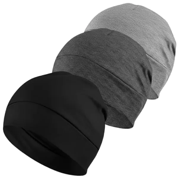 Multicolor_Cotton_Lycra_Beanie_Skull_Cap_Soft,_Stretchable_Sleep_Hat_And_Helmet_Liner_Ideal_For_Biking,_Cycling_And_Sports_For_Unisex_Pack_Of_3