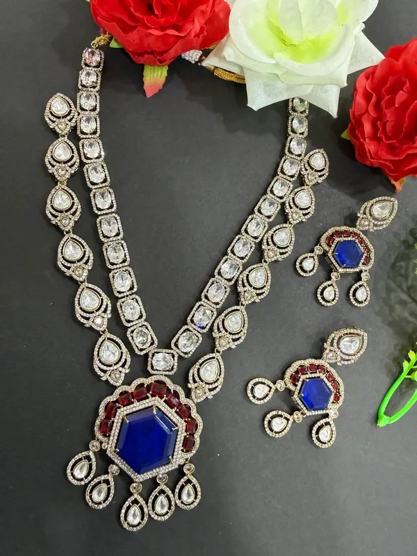 Blue_Royal_Sapphire_&_Ruby_Red_Kundan_Necklace_Set__For_Women