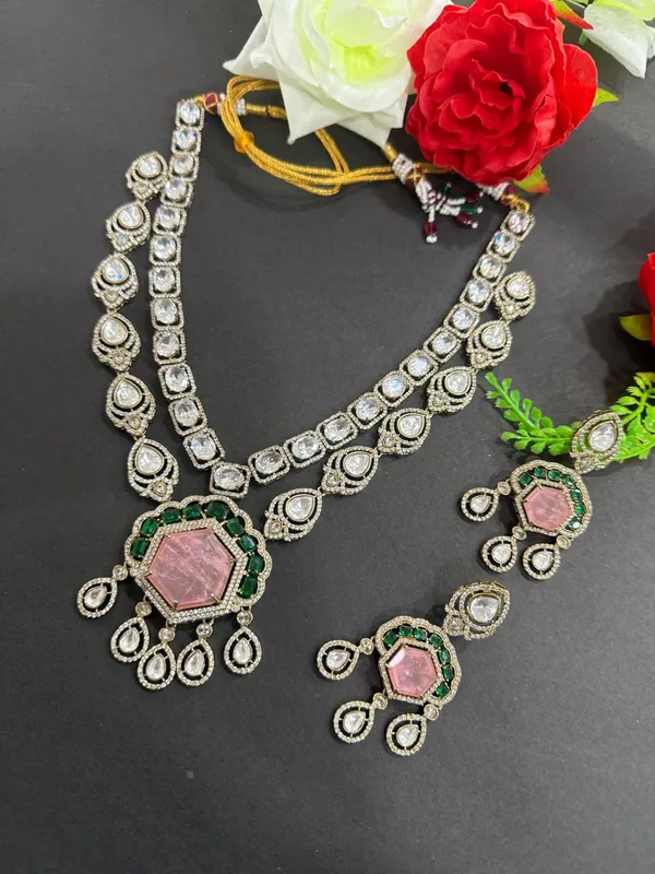 Pink_Maharani_Blush_Kundan_Statement_Necklace_Set_with_Earrings_For_Women