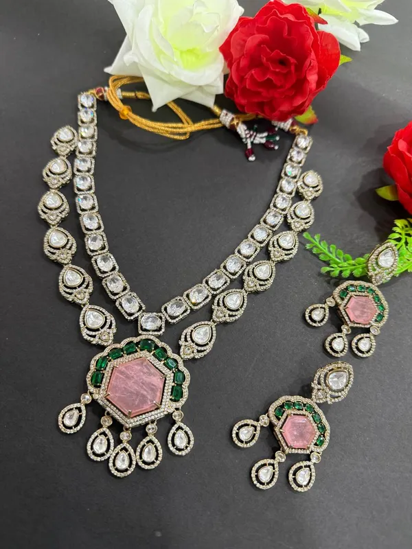 Pink_Maharani_Blush_Kundan_Statement_Necklace_Set_with_Earrings_For_Women