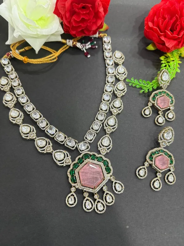 Pink_Maharani_Blush_Kundan_Statement_Necklace_Set_with_Earrings_For_Women