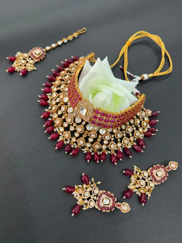 Maroon_Barss_Trendy_Necklace_Set_With_Earrings_For_Women