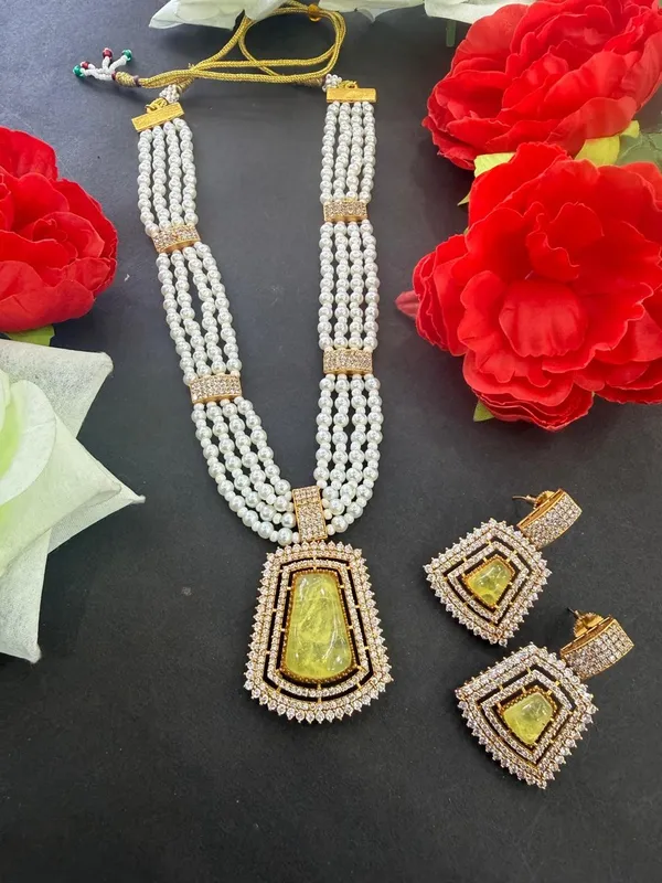 Yellow_Barss_Trendy_Necklace_Set_With_Earrings_For_Women