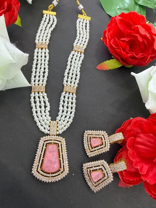 Pink_Barss_Trendy_Necklace_Set_With_Earrings_For_Women