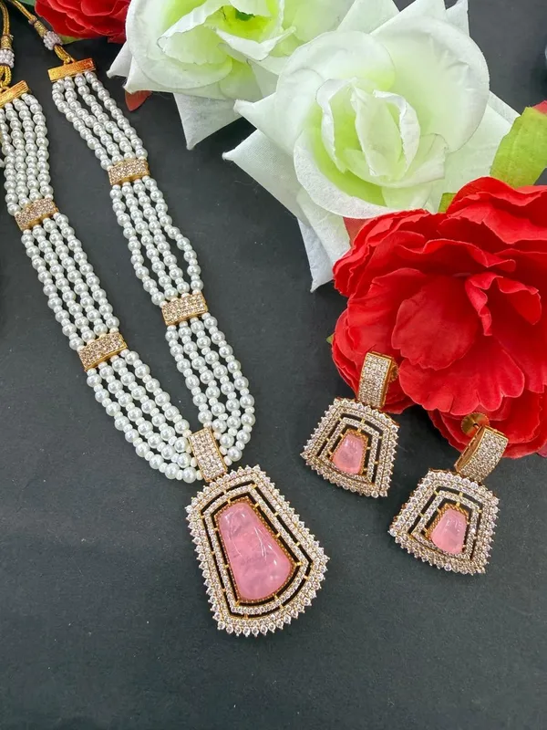 Pink_Barss_Trendy_Necklace_Set_With_Earrings_For_Women