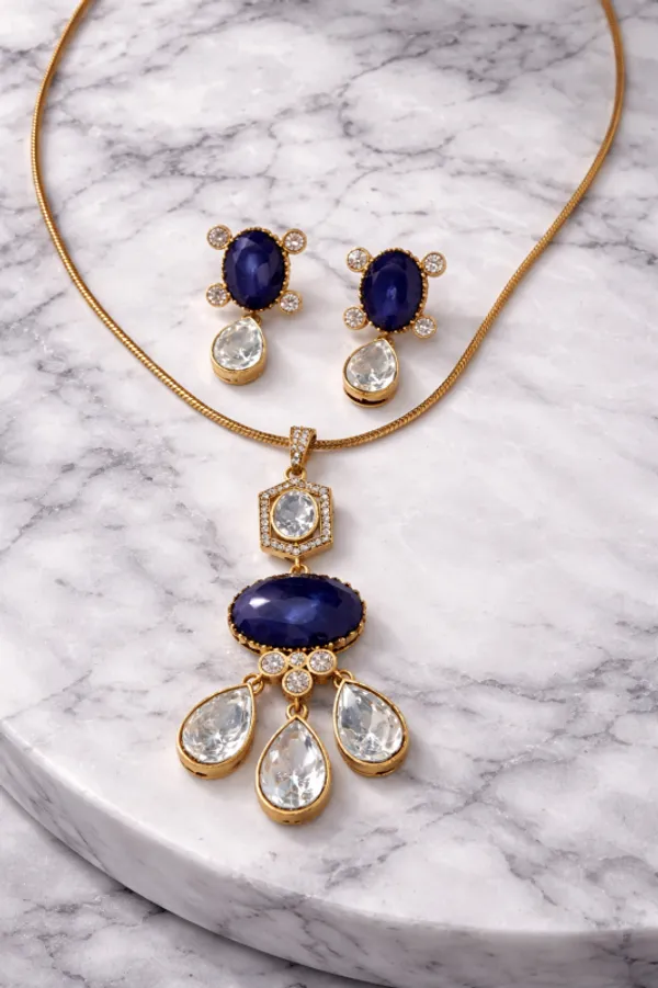 Blue_Barss_Trendy_Necklace_Set_With_Earrings_For_Women
