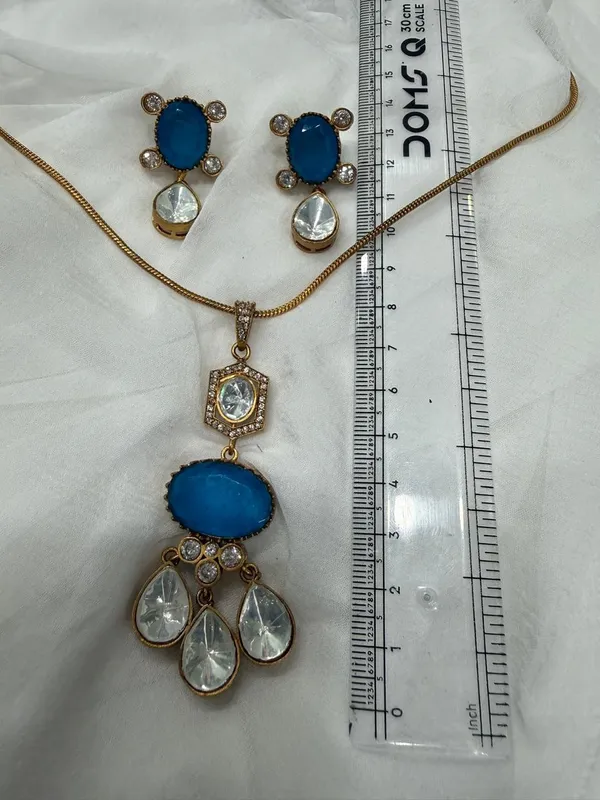 Sky_Blue_Barss_Trendy_Necklace_Set_With_Earrings_For_Women
