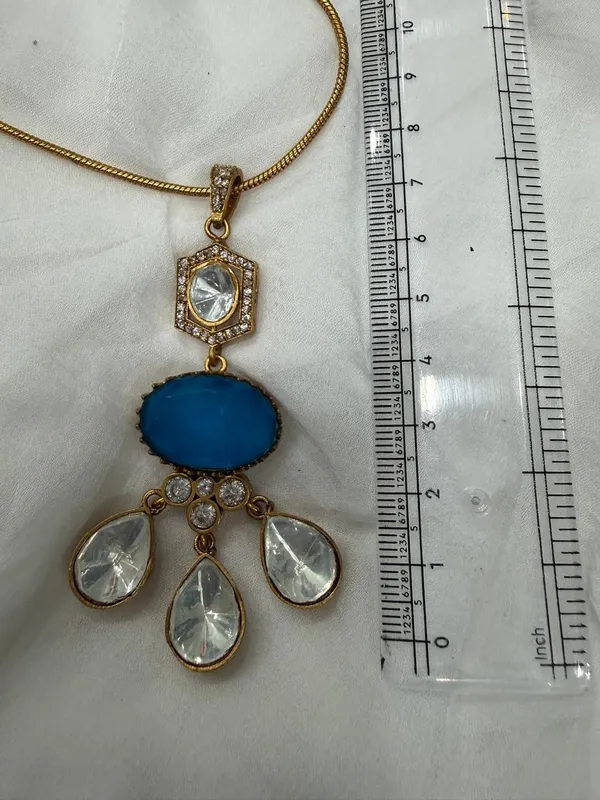 Sky_Blue_Barss_Trendy_Necklace_Set_With_Earrings_For_Women