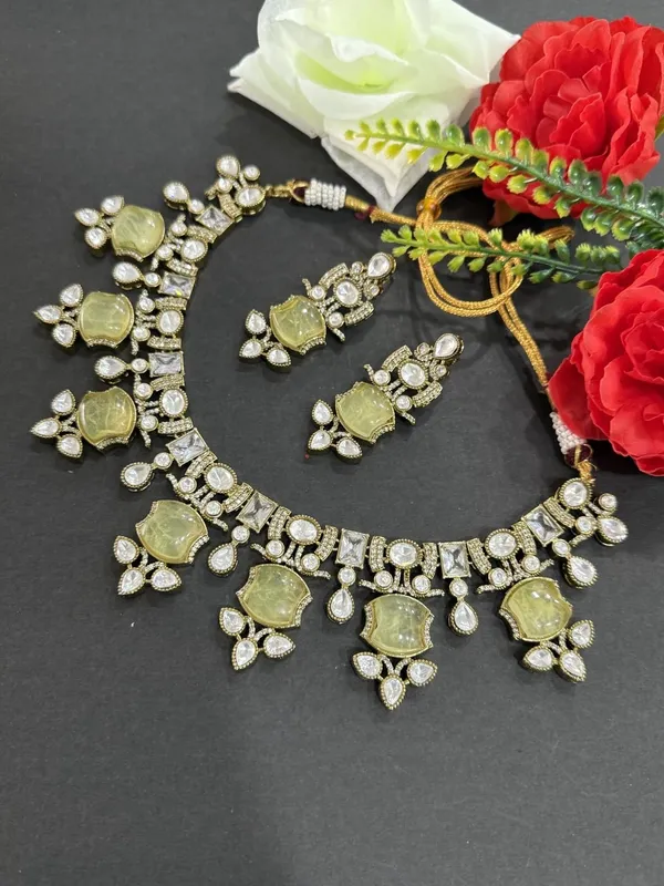 Yellow_Apple_Design_Antique_Piece_Stone_Necklace_&_Earring_Set_For_Women