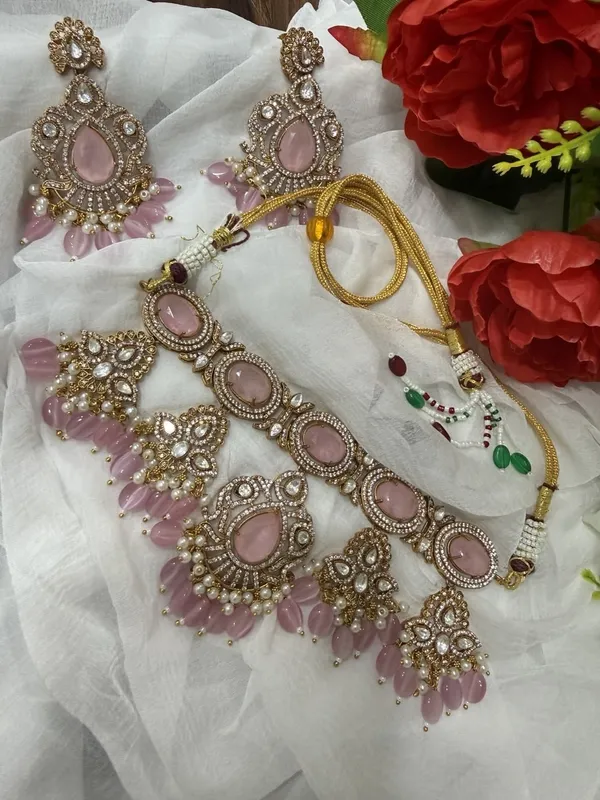 Pink_Jalak_Design_Kundan_Stone_&_Pearl_Drops_Necklace_&_Earring_Set_For_Women