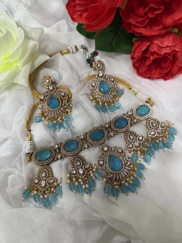 Sky_Blue_Jalak_Design_Kundan_Stone_Necklace_&_Pearl_Drops_Earring_Set_For_Women