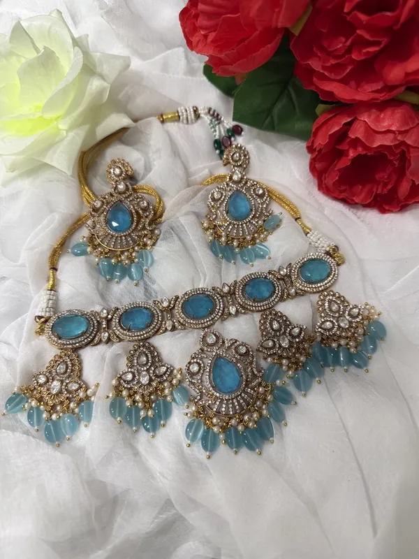 Sky_Blue_Jalak_Design_Kundan_Stone_Necklace_&_Pearl_Drops_Earring_Set_For_Women