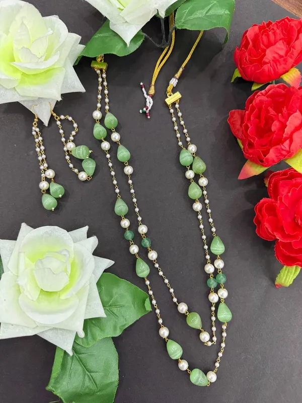 Light_Green_Pearl_Drop_Necklace_Earring_Set_For_Women