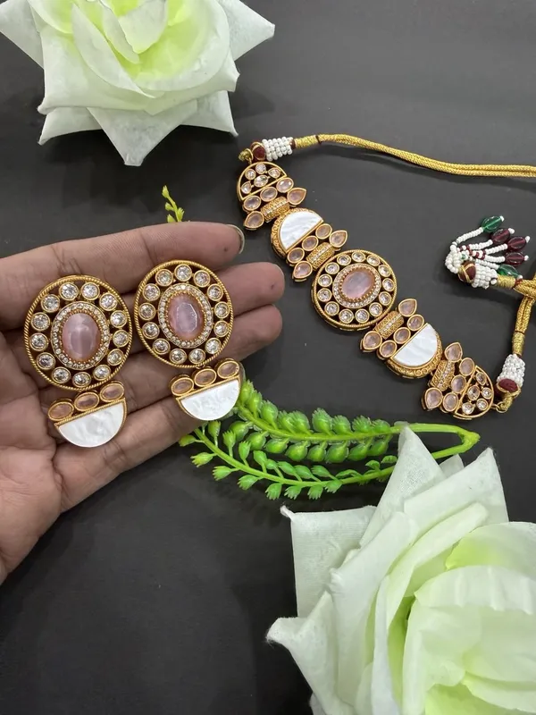 Pink_Designer_Stone_Pearl_Look_Ethnic_Necklace_Set_with_Matching_Earrings_For_Women