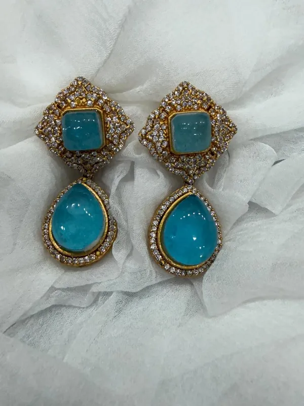 Sky_Blue_Barss_Trendy_Necklace_Set_With_Earrings_For_Women