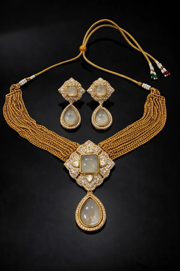 White_Barss_Trendy_Necklace_Set_With_Earrings_For_Women